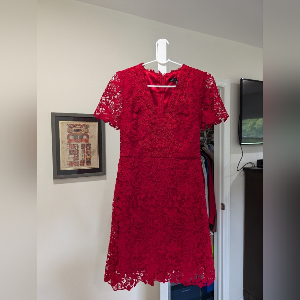 White House Black Market Lace Red Dress
